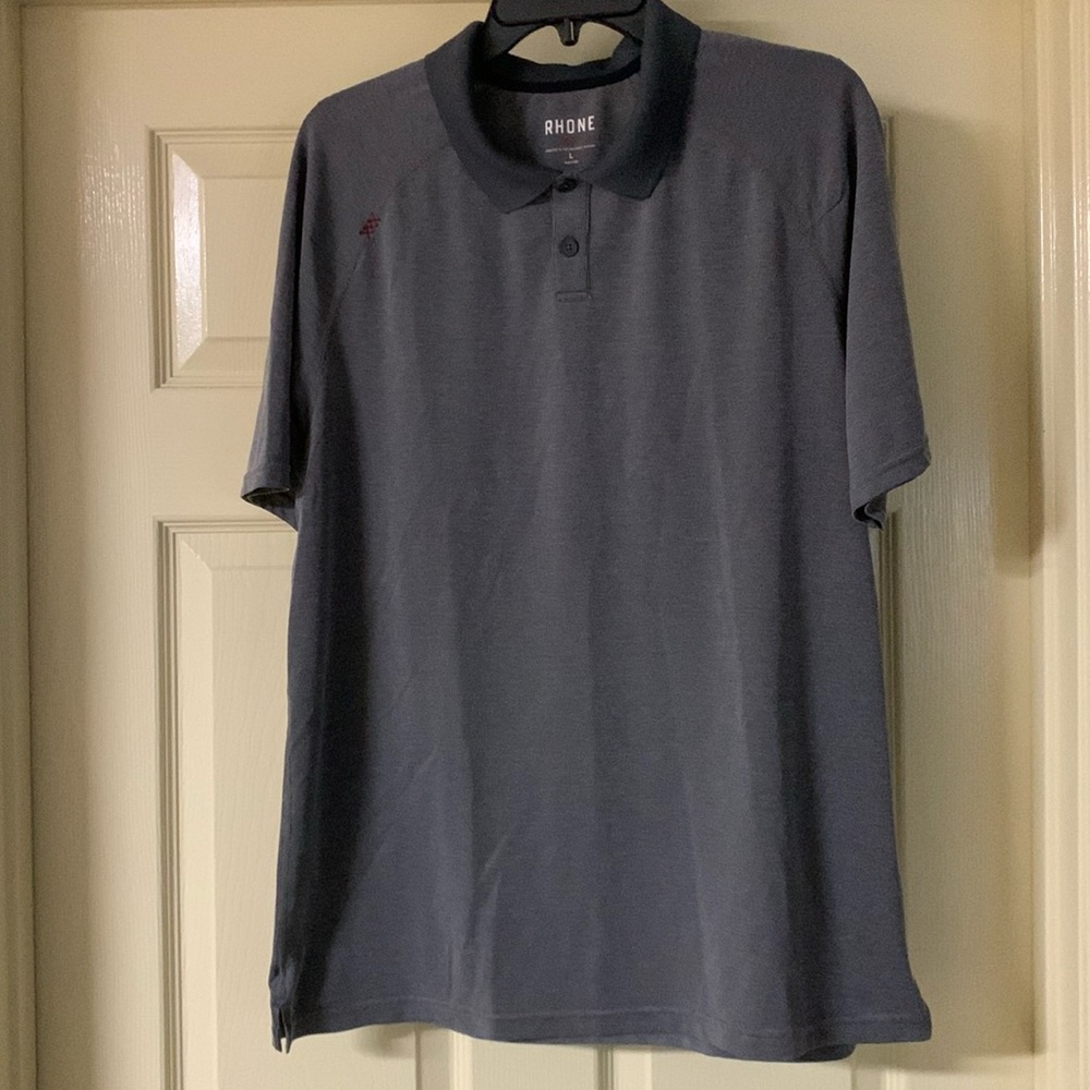 RHONE Delta Short Sleeve Pique Performance Polo in Gray Size L